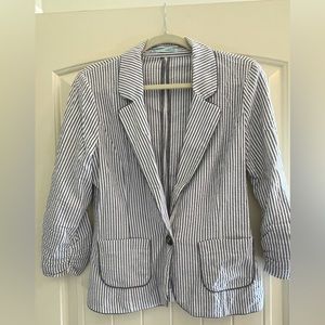 Maurice’s Grey & White Seersucker Blazer